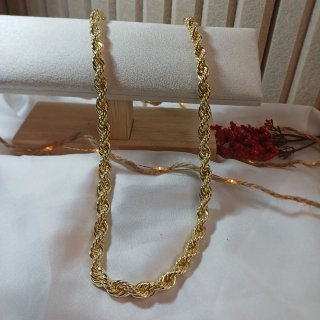 Cadena Cordón Salomónico Chapado Oro 18k 60cm