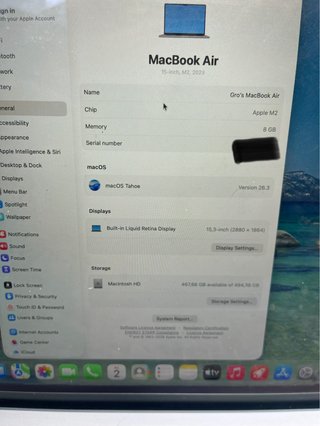 MacBook Air M2 15” 8GB 512GB