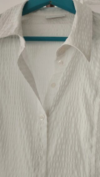 Camisa Blanca Texturizada Talla L