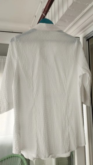 Camisa Blanca Texturizada Talla L