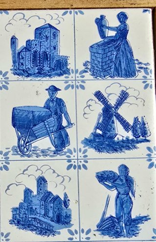 Tabla azulejos Delf decorativa madera cortar