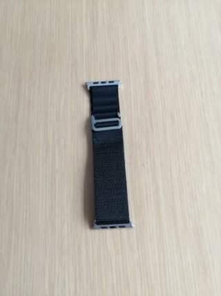 Correa de reloj tela negra y plata