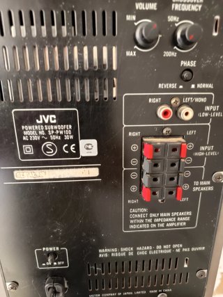 Liquidación 2 Subwoofers JVC SP-PW100 Plata