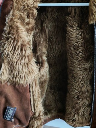 Chaqueta ACXI Piel/Ante Vintage con Pelo