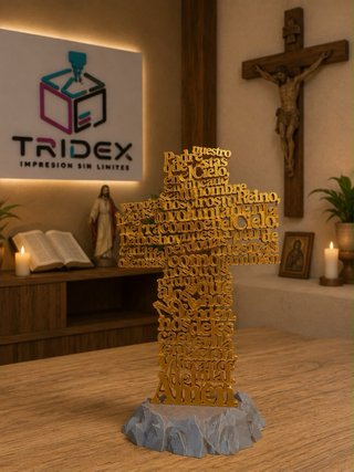 Cruz Padre Nuestro 3D