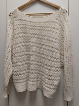 Jersey Calado de Algodón Blanco