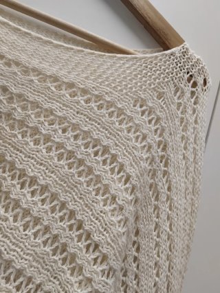 Jersey Calado de Algodón Blanco