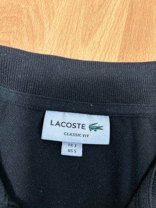 Polo Lacoste Negro Talla S