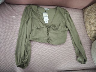Blusa Stradivarius Verde Talla L