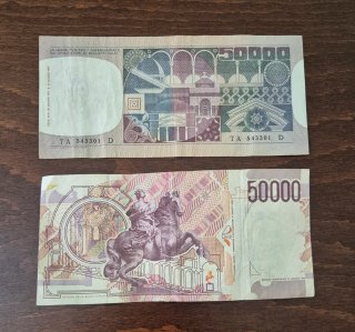 Banconote Lire 50.000 Italia