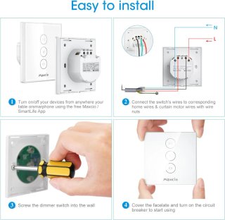 INTERRUPTOR de PERSIANA WiFi Control y VOZ. REMOTO