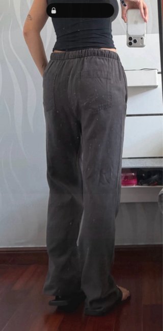 Pantalón Holgado Zara Gris