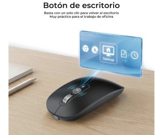 Ratón Inalámbrico Bluetooth Negro. Nuevo