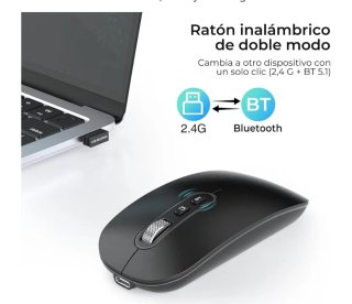 Ratón Inalámbrico Bluetooth Negro. Nuevo