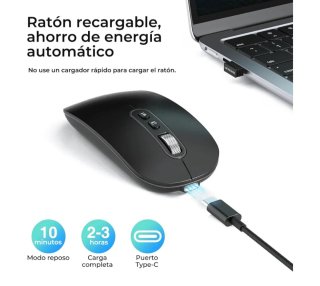 Ratón Inalámbrico Bluetooth Negro. Nuevo