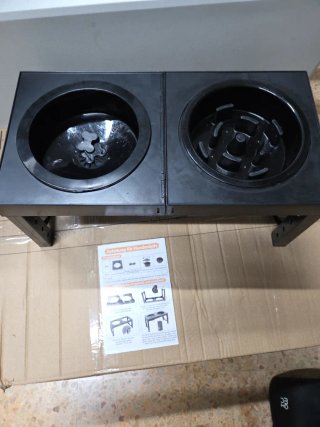 Comedero doble plegable de viaje para perros