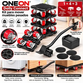 Kit Mover Muebles Pesados Ruedas ONEON Dolly