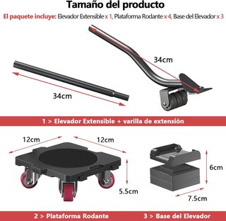 Kit Mover Muebles Pesados Ruedas ONEON Dolly