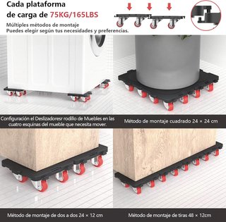 Kit Mover Muebles Pesados Ruedas ONEON Dolly