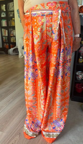 Pantalón Estampado Naranja