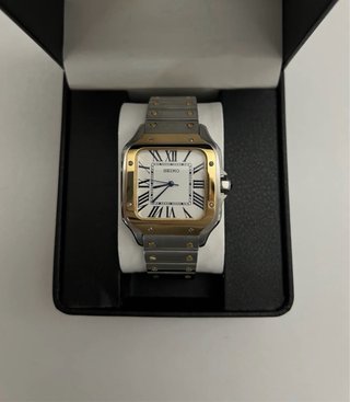 Seiko Mod Santos Oro y Plata