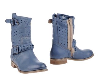 Stivaletti 8byYoox Pelle Blu Tg 41 Traforati