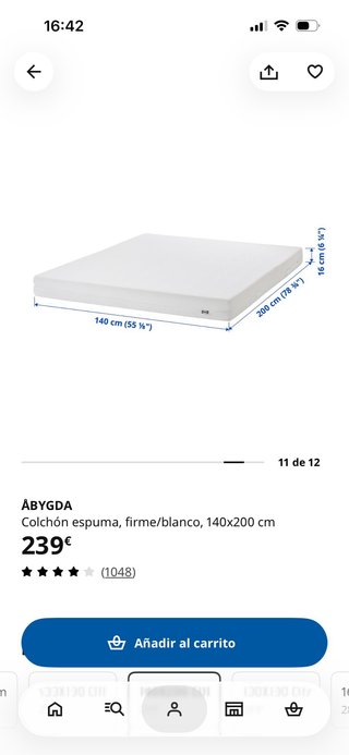 Colchón ÅBYGDA espuma firme 140x200