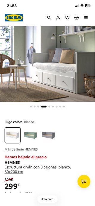 Cama IKEA HEMNES Blanca + 2 colchones nuevos