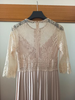 Vestido Zara Bege com Renda