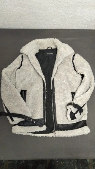 Cazadora Aviador Borreguito BY YOUNG Beige/Negro