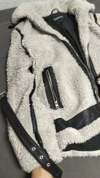 Cazadora Aviador Borreguito BY YOUNG Beige/Negro