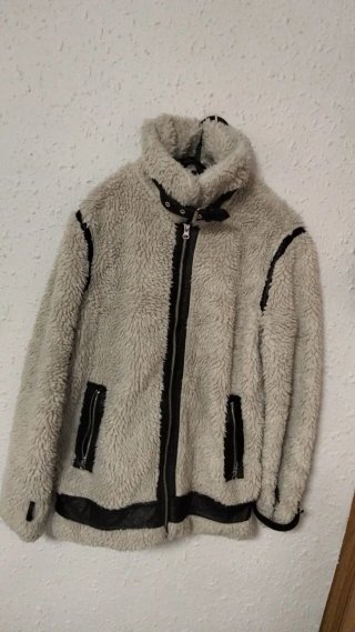 Cazadora Aviador Borreguito BY YOUNG Beige/Negro