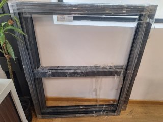 Ventana balconera aluminio negro