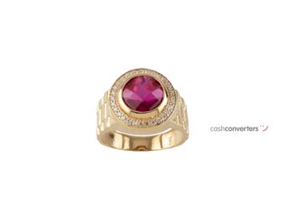 sello oro 18k con piedra con circonita