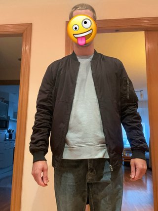 Chaqueta Bomber Pull&Bear Negra Talla M