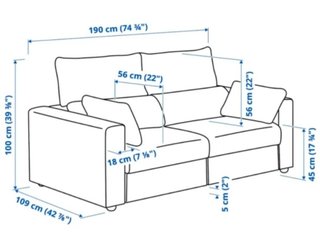 Divano IKEA Eskilstuna 2 posti con chaiselongue
