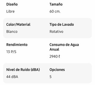 Lavavajillas Samsung Blanco