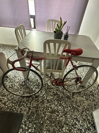 Bicicleta de Carretera Vintage Roja y Blanca