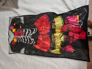 Disfraz Catrina Esqueleto Flores talla 7/8 años