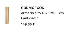 Armario Alto IKEA GODMORGON Madera