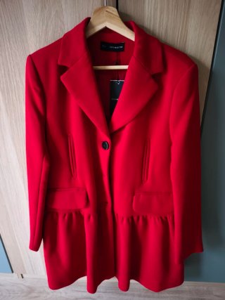 Abrigo Sfera Rojo Peplum Talla L