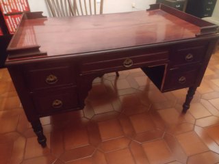 Mesa despacho DOBLE CARA estilo ingles caoba