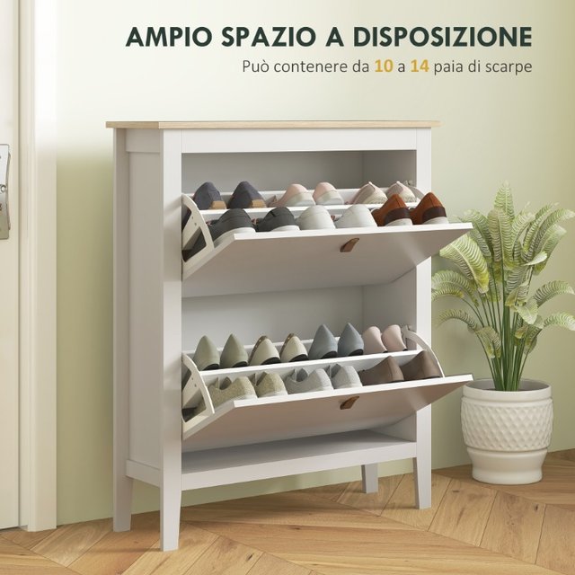 Scarpiera Slim 2 Cassetti per 14 Paia di Scarpe Ta