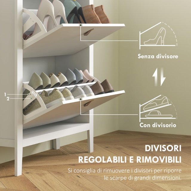 Scarpiera Slim 2 Cassetti per 14 Paia di Scarpe Ta
