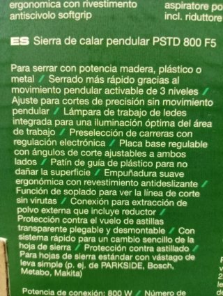 Sierra de calar PARKSIDE 800W