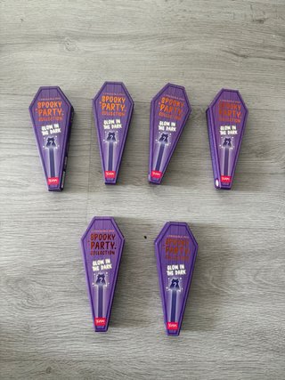Set 6 penne Spooky Party Glow in the Dark