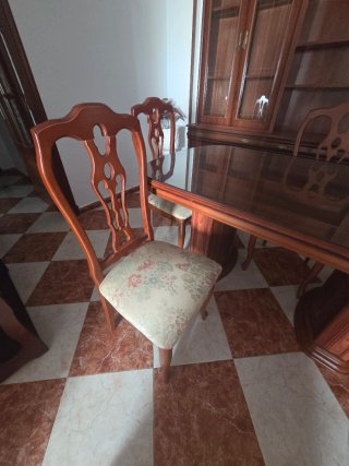 Conjunto de salón madera oscura