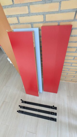 3 Estanterías LACK Ikea Rojas y Azul