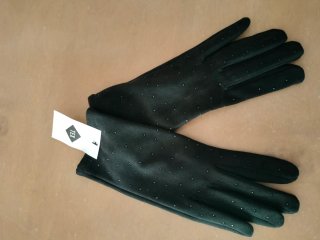Guantes negros mujer con brillos