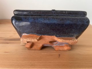 Vaso bonsai ceramica terracotta blu 14x9x6 cm